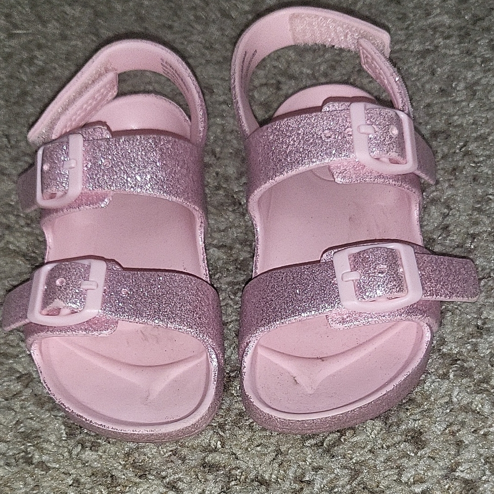 Pink Glitter Kids Sandals
